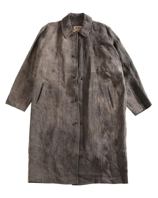 Uma Wang Brown Linen Coat for men