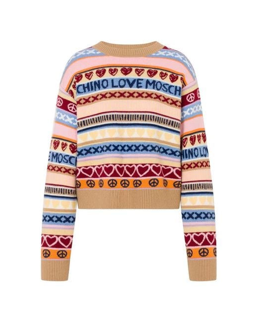 Love Moschino White Inlaid Wool Sweater