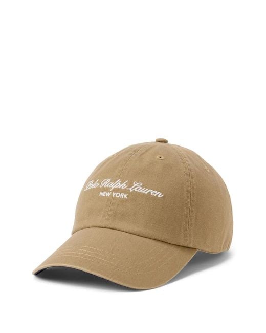 Polo Ralph Lauren Natural Logo-Embroidered Cotton-Twill Cap for men
