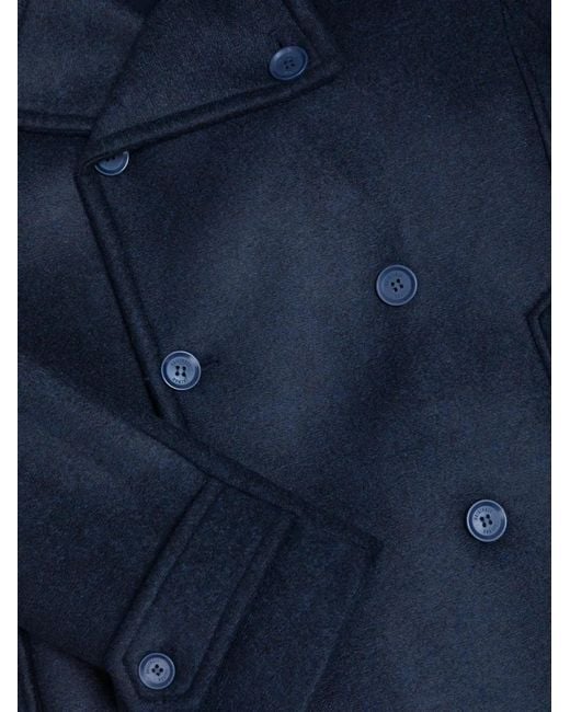 Colmar Blue Double-Breasted Button-Cuff Coat for men