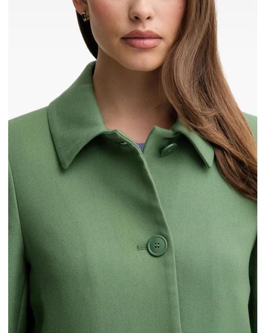 Benetton Green Buttoned Collared Coat