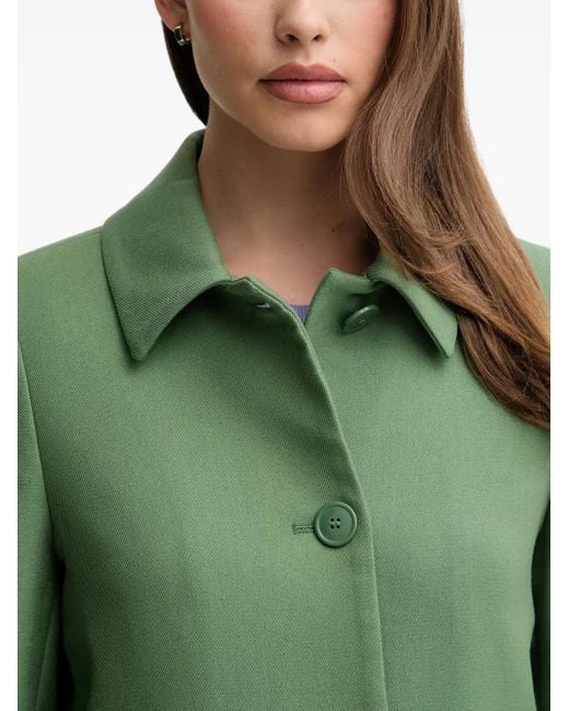 Benetton Green Buttoned Collared Coat