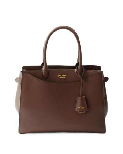 Prada Brown Prelude Large Leather Handbag