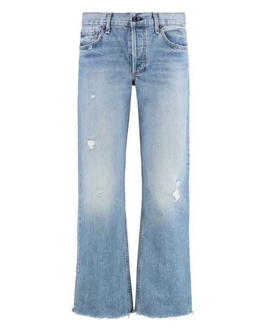 ASKK NY Blue Frayed-Hem Jeans