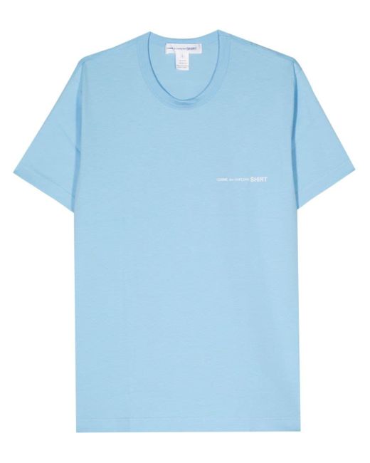 Comme des Garçons Blue Logo-print Cotton T-shirt for men