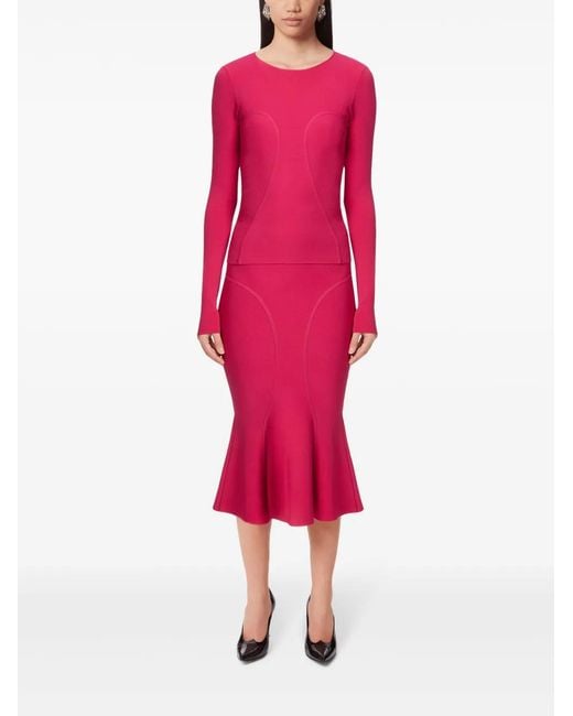 Nina Ricci Pink Round-Neck Knitted Jumper