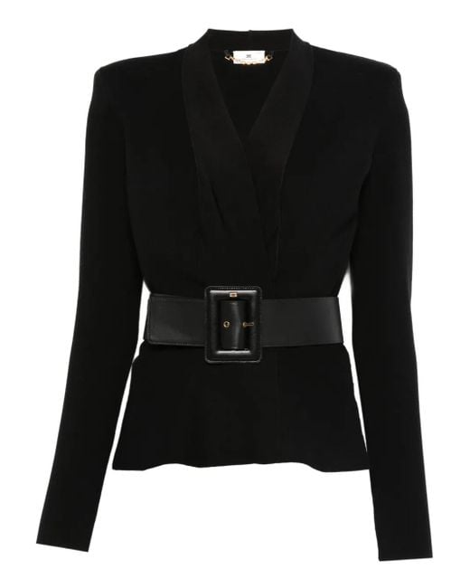 Elisabetta Franchi Black Sakko mit Gürtel
