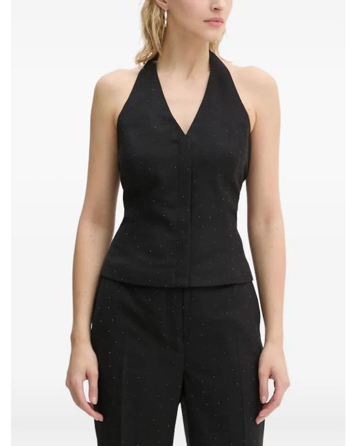 Bruuns Bazaar Black Corymbiabbbelia Halter-Neck Embellished Top