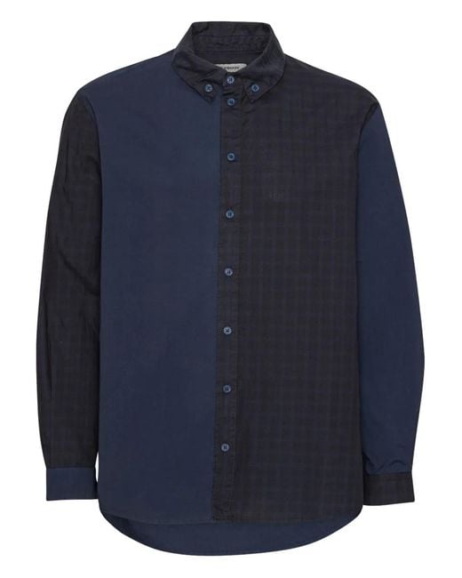 Henrik Vibskov Blue Chemise Patchwork for men