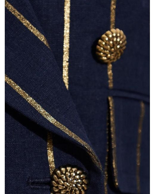 Vivienne Westwood Blue Veste Crop À Fines Rayures