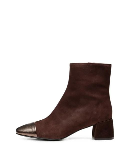 Poche Paris Brown Metallic-Tip Ankle Boots