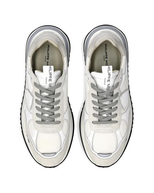 Philippe Model White Olympique Panelled Sneakers for men