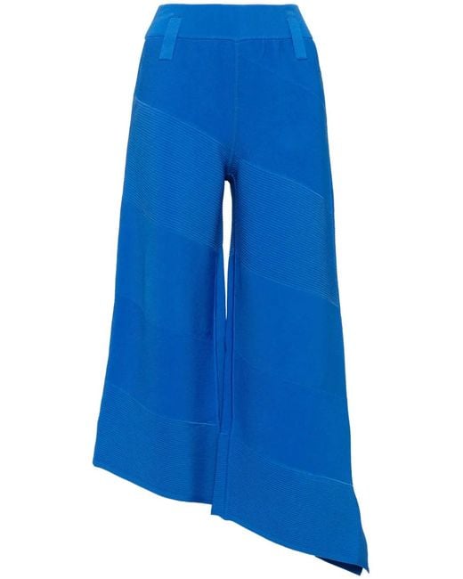 Ph5 Blue Diagonal-Ribbed Cropped Pants