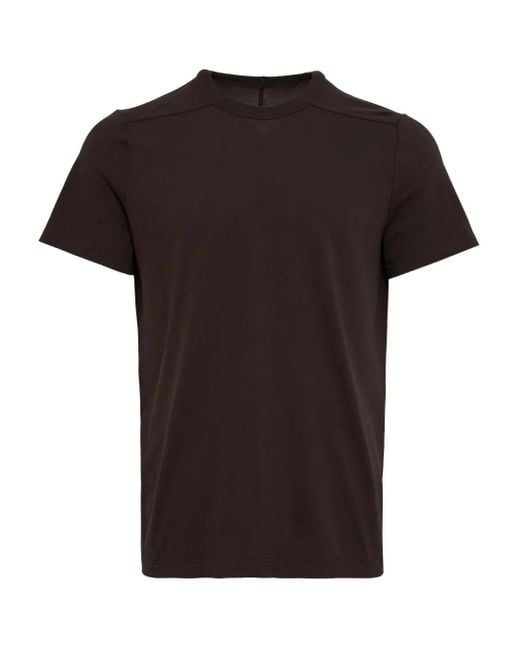 Rick Owens Black Short Level Cotton Jersey T-Shirt for men