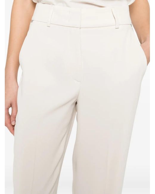 Peserico White Concealed Fastening Tailored Trousers