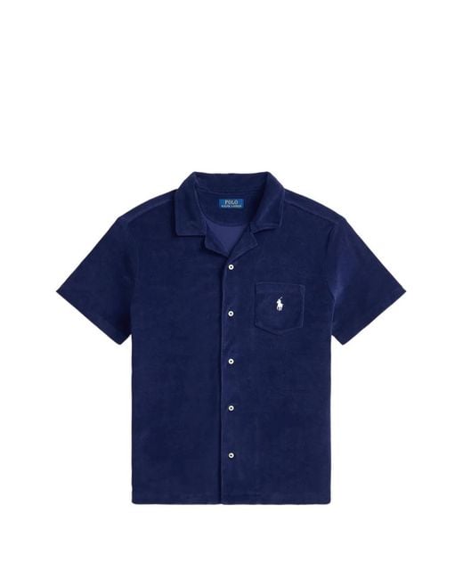 Polo Ralph Lauren Blue Logo-Embroidered Shirt for men