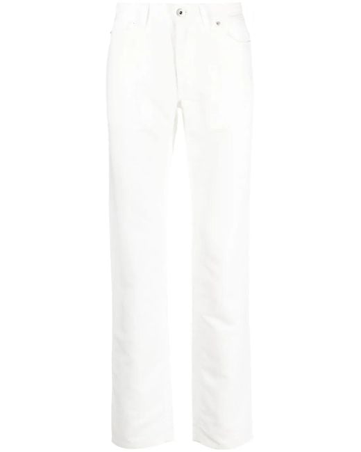 Brioni White Five-Pocket Slim-Fit Trousers for men