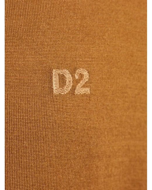 Jersey con cuello alto y logo DSquared² de hombre de color Brown