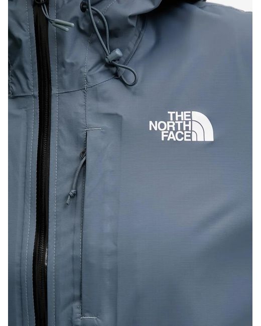 The North Face Blue Alta Vista Hooded Logo-Print Raincoat