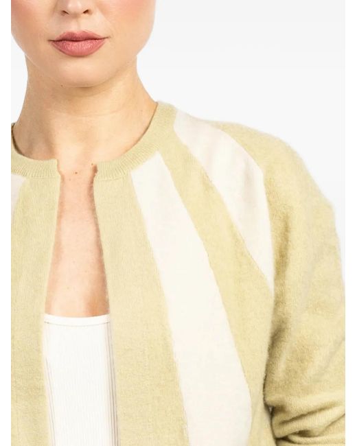 Frenckenberger White Striped-Sun Cardigan