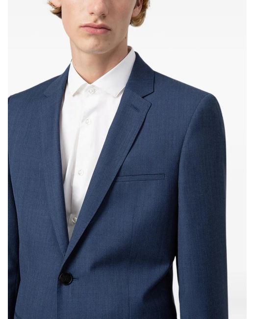HUGO Blue Veste Boutonnée À Revers Crantés for men
