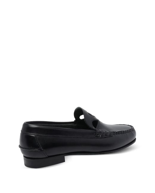 Hereu Black Anancla Round-Toe Loafers