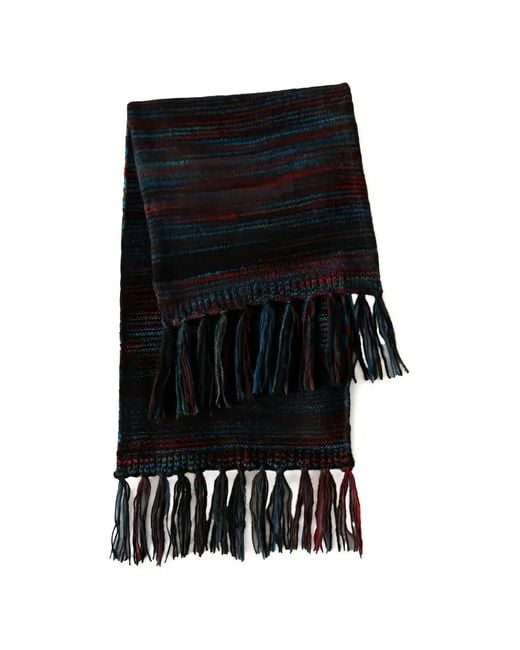 Xirena Black Fonda Striped Fringed Scarf