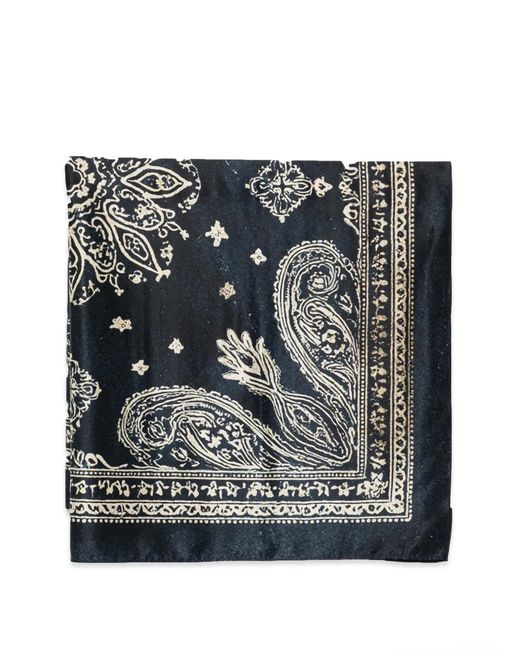 R13 Black Bandana-Print Scarf