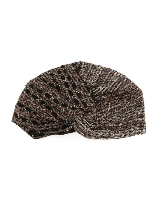 Missoni Brown Sequin-embellished Head-wrap Cap