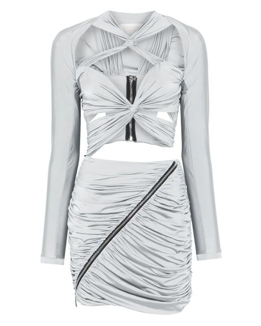 MITILIANE COUTURE Gray Drapiertes Minikleid