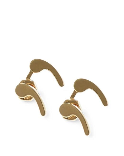 Off-White c/o Virgil Abloh Metallic Metal Earrings Quote Earrings