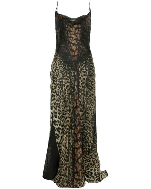 Jean Paul Gaultier Leopard-print Gown in Green | Lyst Jean Paul Gaultier Leopard-print Gown in Green | Lyst