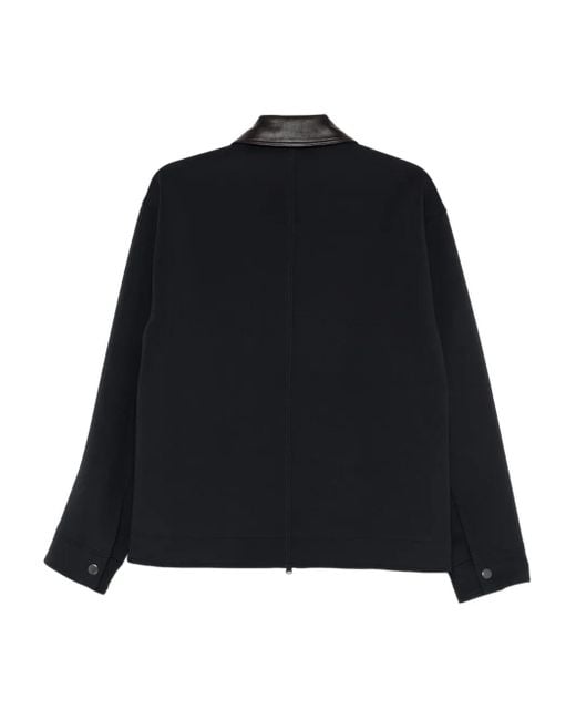Tibi Black Contrast-Collar Jacket