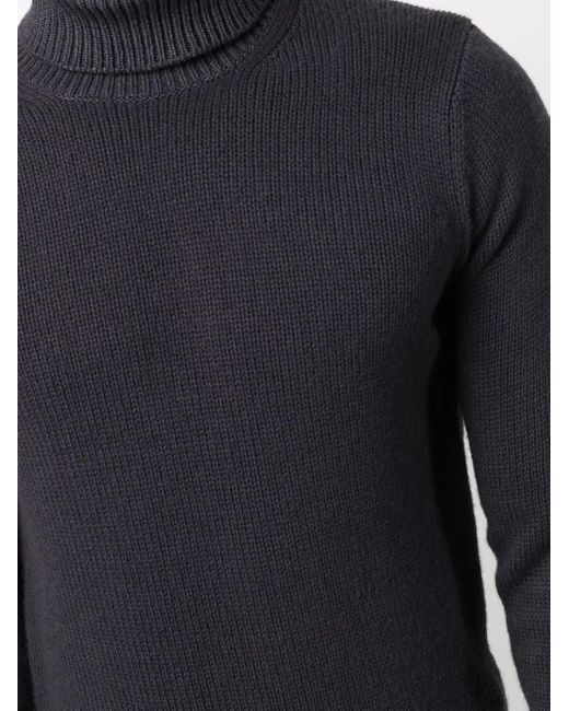 Dell'Oglio Blue Roll-Neck Rib-Trimmed Jumper for men