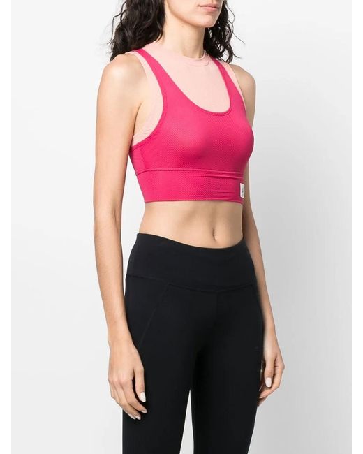 Nike Pink Logo-Patch Cropped Vest