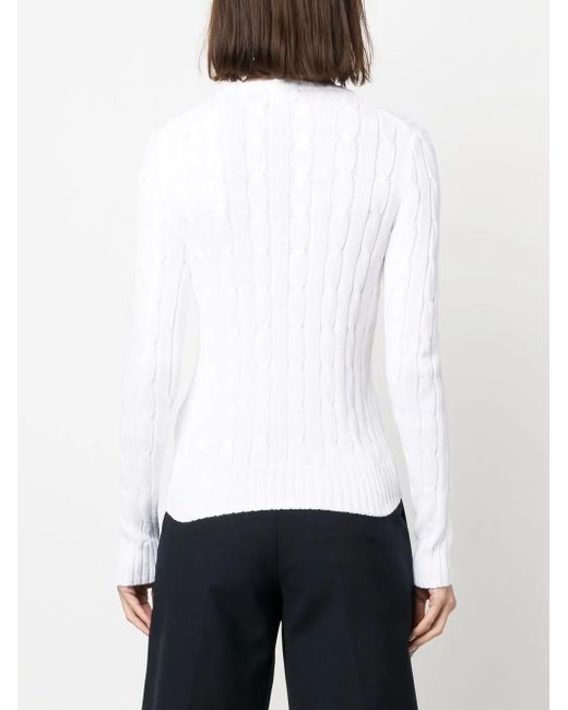 Polo Ralph Lauren White Touch Julianna Cable-Knit Sweater
