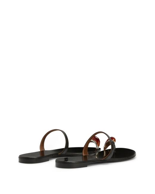 Giuseppe Zanotti White Acates Ring Leather Sandals