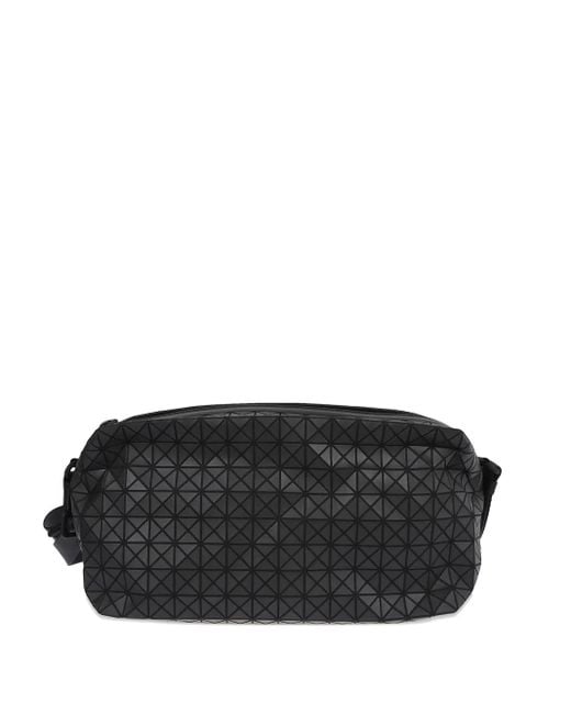 Issey Miyake Black Geometric-Pattern Shoulder Bag for men