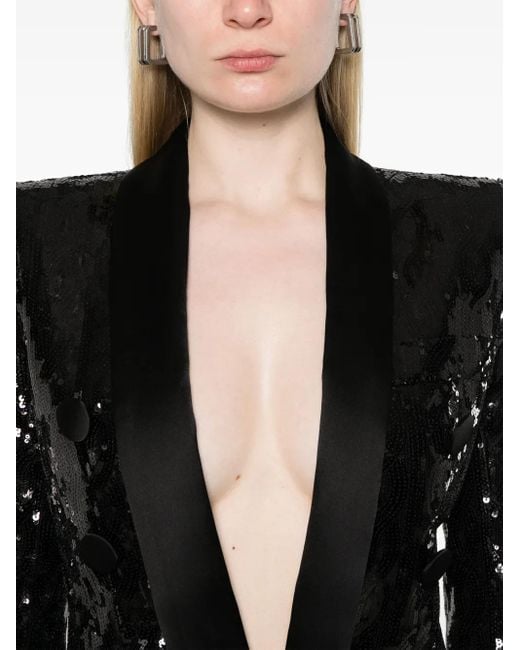 Balmain Black Sequinned Blazer