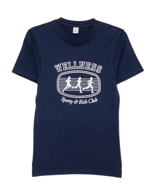 Sporty & Rich Blue Paris Marathon T-Shirt