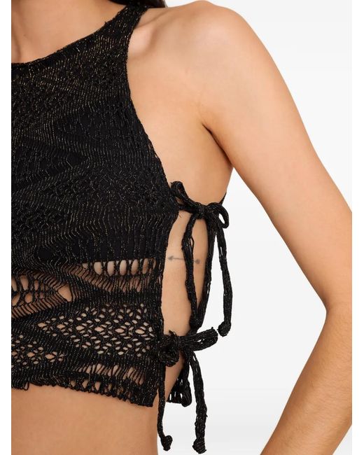 Amir Slama Black X Jade Picon Tie-Detail Sleeveless Tank Top