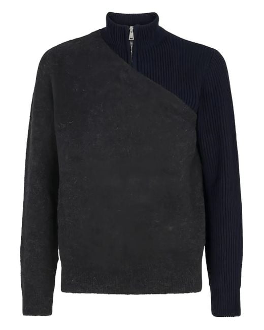 Fendi Half-Zip-Pullover mit geripptem Kragen in Blue für Herren