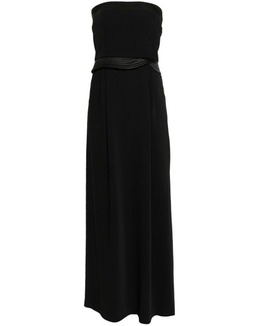 Emporio Armani Black Square-neck Strapless Maxi Dress