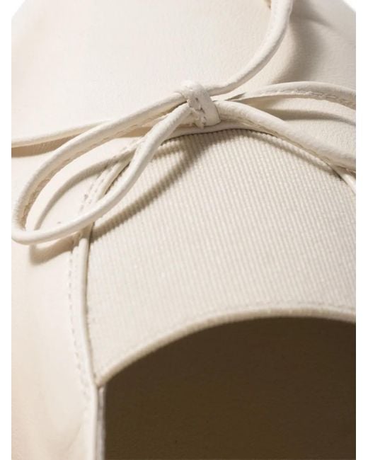 Miu Miu Natural Bow-Detail Ballet Flats