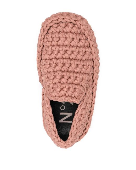 N°21 Pink Knitted Slip-On Sneakers