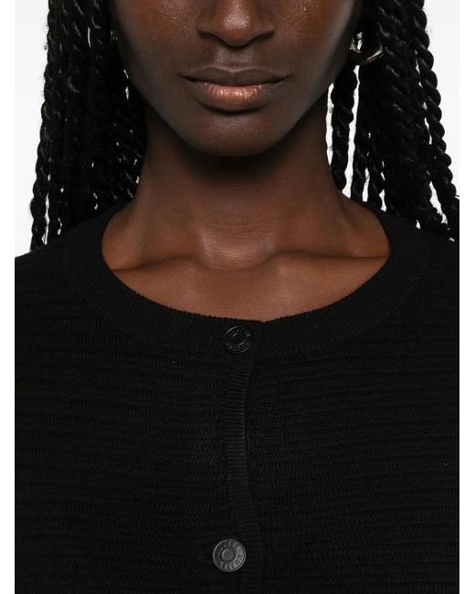 Kujten Black Sevilla Fringed-Trim Cardigan