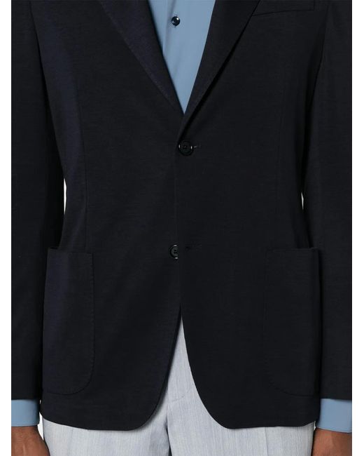 Lardini Blue Single-Breasted Wool-Blend Blazer for men