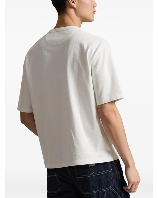 Polo Ralph Lauren White Embroidered Logo Crewneck T-Shirt for men