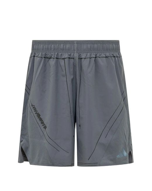 Adidas Gray X Song For The Mute Logo-Print Shorts for men