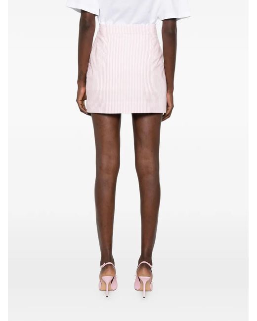 ROWEN ROSE Pink Striped Mini Skirt